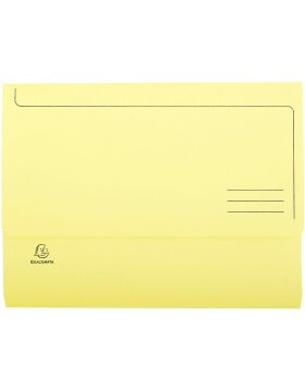 Pak van 10 dossiermappen met sluitdop a4 geel