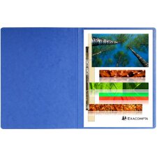 Dossier rapide avec mécanisme dagrafage à pression avec capacité jusquà 350 feuilles en carton Manila 410g Nature Future, pour format A4 bleu