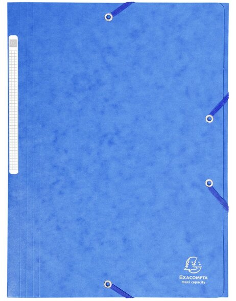 Binder with Maxi capacity, elastic and 3 flaps from Manila cardboard 425g Nature Future, for A4 Blue