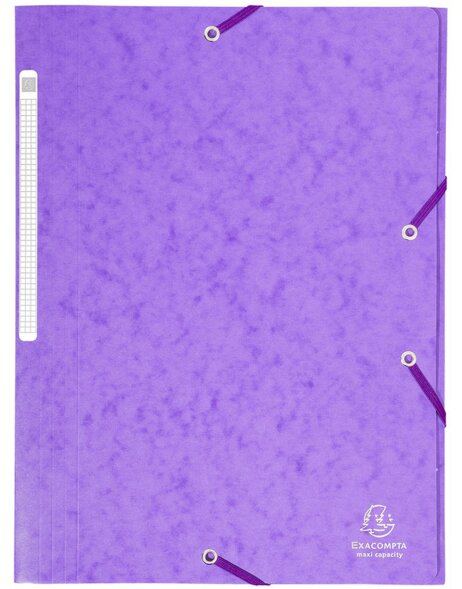 Binder with Maxi capacity, elastic and 3 flaps from Manila cardboard 425g Nature Future, for A4 Violet