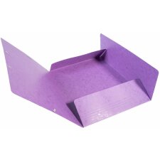 Sammelmappe mit Maxi Kapazität, Gummizug und 3 Klappen aus Manila Karton 425g Nature Future, für Format DIN A4 Violett