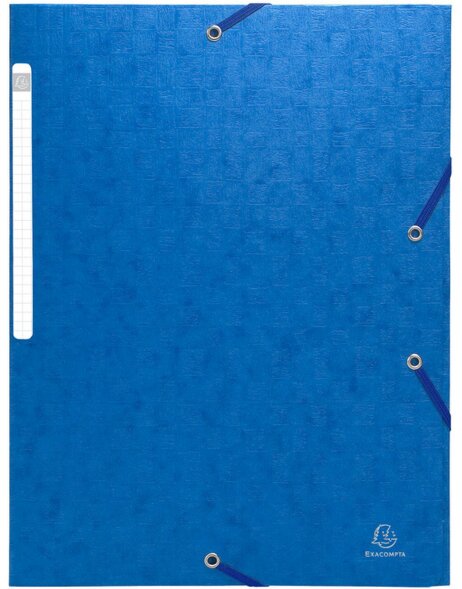 Porte-documents avec &eacute;lastique et 3 rabats en carton monobloc Scotten Manila 425g Nature Future, pour format A4 bleu