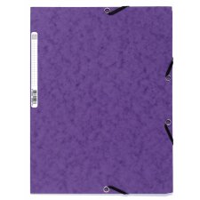Sammelmappe mit 3 Klappen und Gummizug Manila-Karton 400g-m2 - A4 Violett