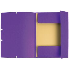 Chemise à 3 rabats avec élastique Carton de Manille 400g-m2 - A4 Violet