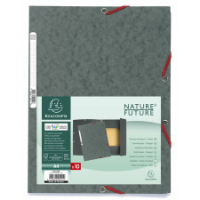 Binder with 3 flaps and elastic band Manila board 400g-m2 - A4 Grey
