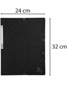 Exacompta folder elasticated 3 flaps Manila cardboard 355g DIN A4 black