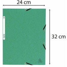 Binder with elastic and three flaps from Manila cardboard 355g, for A4 Green