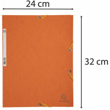 Ringband met elastiek en 3 flappen van Manilla karton 355g, voor din a4 formaat Oranje
