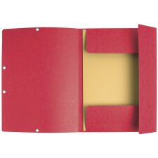 Exacompta Chemise à élastiques 3 rabats Manila Carton 355g Format DIN A4 Rouge