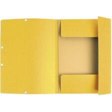 Binder with elastic and three flaps from Manila cardboard 355g, for A4 Yellow