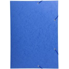 Binder with elastic and three flaps Manila cardboard 600g Nature Future for A3 Blue