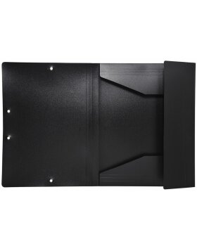 Binder with 3 flaps and elastic PP 400? with opaque label for A4 Black