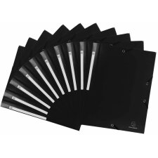 Binder with 3 flaps and elastic PP 400? with opaque label for A4 Black