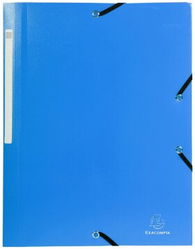 Sammelmappe mit 3 Klappen und Gummizug aus PP 400? mit Etikett blickdicht, für Format DIN A4 Hellblau