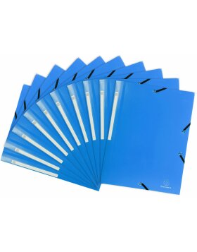 Binder with 3 flaps and elastic PP 400? with opaque label for A4 Light blue