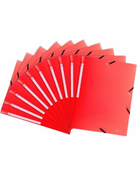 Exacompta folder 3 flaps elasticated PP label opaque DIN A4 red