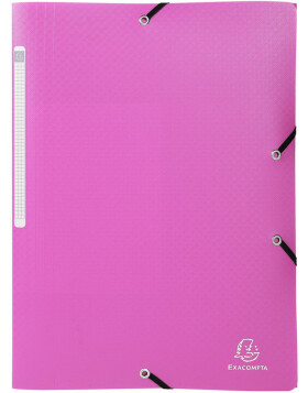 Folder with 3 flaps and elastic band PP 400µ with label opaque A4 assorted