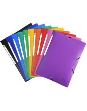 Folder with 3 flaps and elastic band PP 400&micro; with...