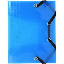 Binder with 3 flaps and elastic PP Crystal Color, 12x16cm assorted colors