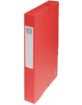 Caja de archivo Exabox lomo 40mm etiqueta Manila cartón Nature Future DIN A4 rojo