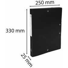 Boîte darchives dos 25mm en PP 700µ opaque, DIN A4 noir