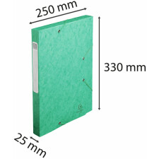 Caja de archivo Cartobox lomo plano suministrado cartón Manila 25mm Nature Future, DIN A4 Verde