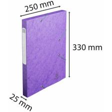 Archivbox Cartobox flach geliefert Rücken 25mm aus Manila Karton Nature Future, DIN A4 Violett