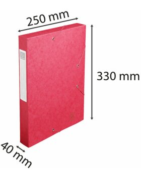 Caja archivo 40mm lomo Nature rojo