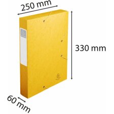 Scatola darchivio Cartobox piatta con dorso in cartone Manila da 60 mm Nature Future, DIN A4 Giallo