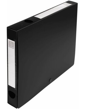 Archivbox mit Druckknopf aus PP 700µ Rücken 40mm blickdicht, DIN A4 Schwarz