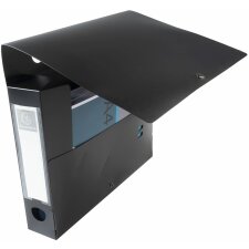 Archivbox mit Druckknopf aus PP 700µ Rücken 60mm blickdicht, DIN A4 Schwarz