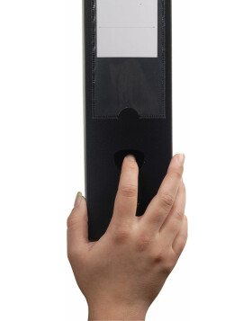 Pudło archiwizacyjne z przyciskiem wykonane z PP 700µ spine 80mm nieprzezroczyste, DIN A4 czarne