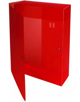 EXACOMPTA Archivbox mit Druckknopf PP 700µ Rücken 80 mm blickdicht DIN A4 Rot