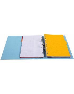 Folders made of PVC with 2 rings, back 70mm, for A4 Light blue