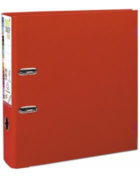 PREMTOUCH folder made of PP with two rings, back 80mm, A4 overwidth Red