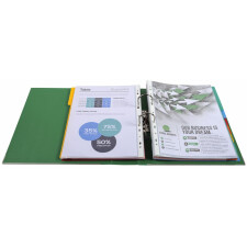 PREMTOUCH folder made of PP with two rings, back 80mm, A4 extra wide dark green