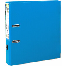 PREMTOUCH folder made of PP with two rings, back 80mm, A4 extra wide light blue
