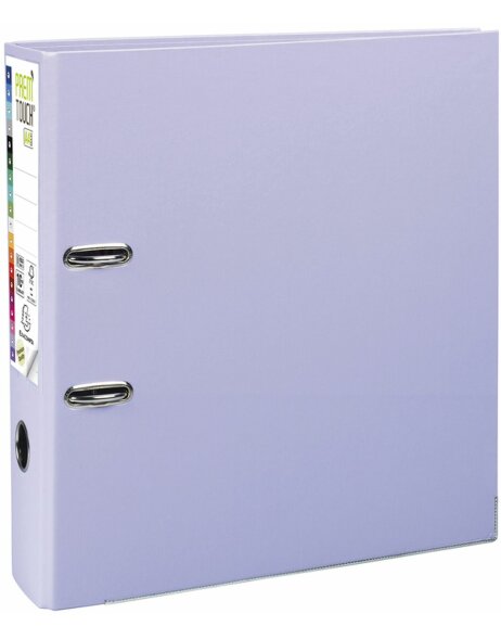 PREMTOUCH folder made of PP with two rings, back 80mm, A4 overwidth Lilac