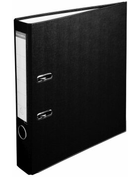 50mm PP folder with two rings, back, A4 overwidth Black