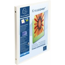 Ring Binder PP 500? with 4 rings and 15mm back 20mm, opaque Krea Cover, for A4 White