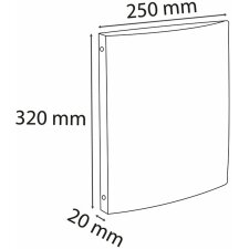 Ringbuch aus PP 500µ mit 4 Ringen und 15mm Rücken 20mm, Chromaline Krea Cover, für Format DIN A4 Transparent weiß
