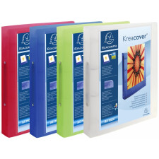 Ring Binder from solid PP 1000? with 2 rings 30mm back 40mm Chromaline Krea Cover, A4 overwidth assorted colors