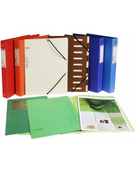 Ring Binder made of recycled cardboard 1.8mm with 4 rings 30mm, 40mm back, Forever, for A4 Dark Green