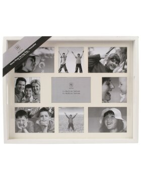 Woooden picture tray - 9 photos - white