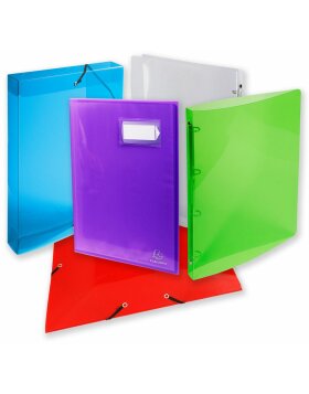 Ring Binder PP 700? with 2 rings 20mm, 30mm back, Crystal, for A4 assorted colors