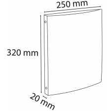 Ringbuch aus PP 500µ mit 4 Ringen 15mm, Rücken 20mm, Chromaline, für Format DIN A4 Farben sortiert