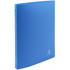 Ring Binder PP 500µ with 4 rings 15mm, 20mm back, opaque, for A4 Blue