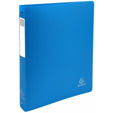 Ring binder of solid PP 1000? with 4 rings 30mm, 40mm back, opaque, A4 excess width Blue