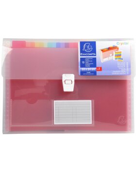 Subjects folder with handle and 13 colored compartments...