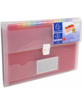 Subjects folder with handle and 13 colored compartments...